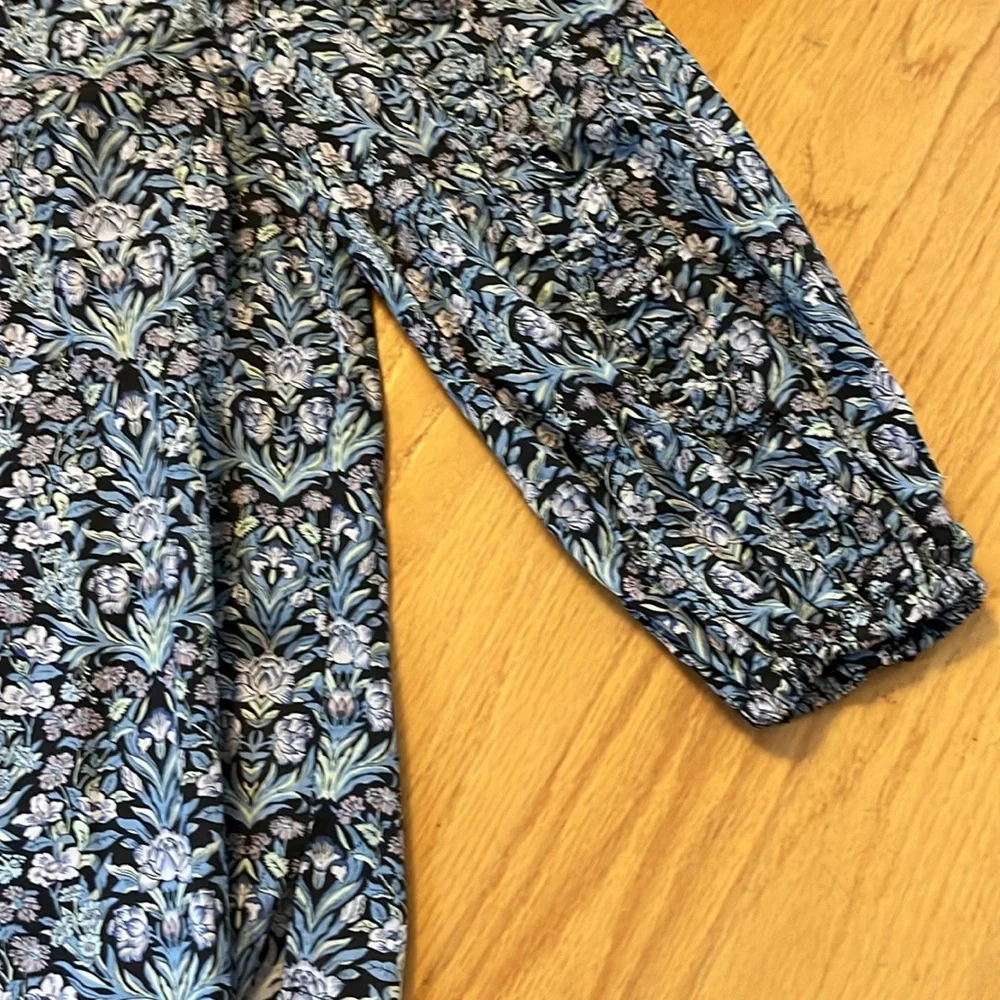 J.Crew Liberty Sambourne Ruffle Floral Puff sleeves Cotton Blouse size S
